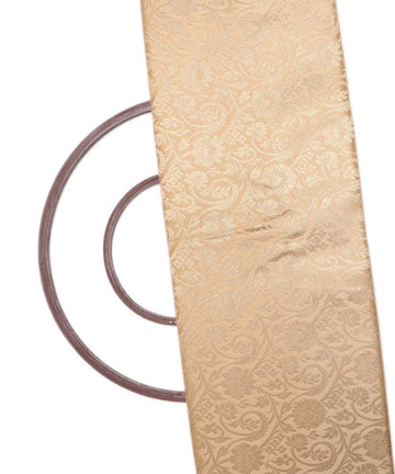 Golden Colour Floral Design Banarasi Brocade Silk Fabric